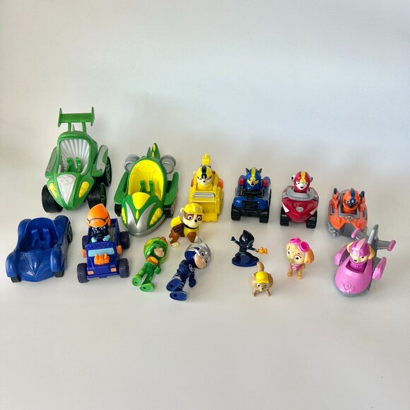 Large Paw Patrol Pj Masks Toy Figurine Car Bundle